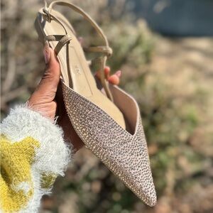 Zara Dazzled Beige Sandals.